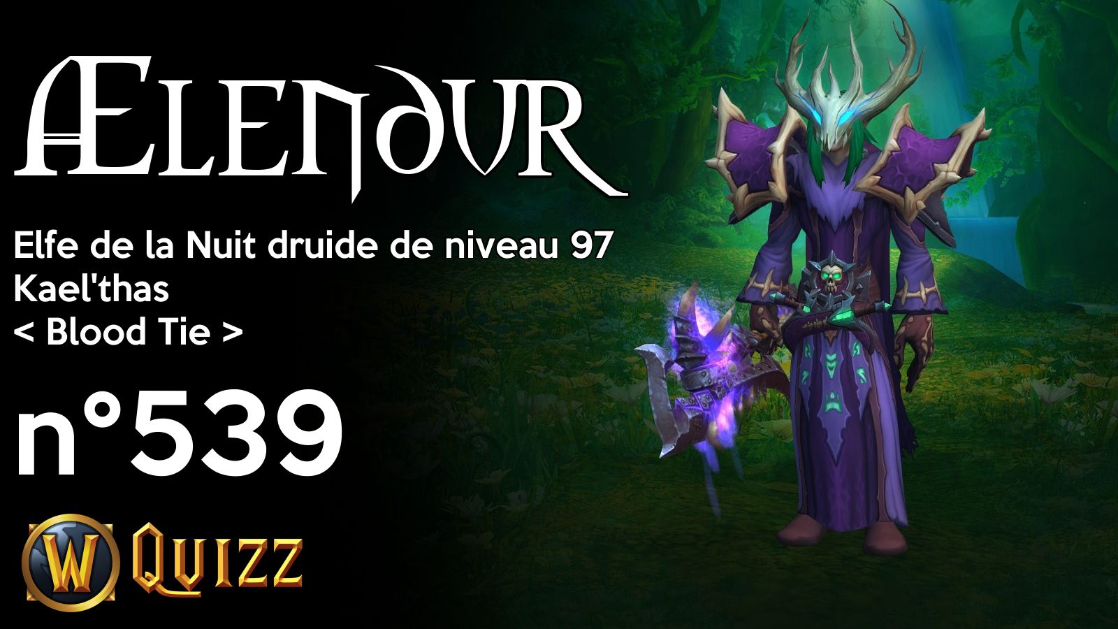 Ælendur, Elfe de la Nuit druide de niveau 97, Kael'thas