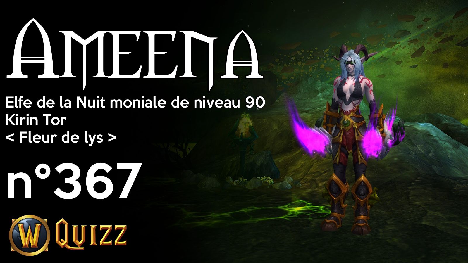 Ameena, Elfe de la Nuit moniale de niveau 90, Kirin Tor