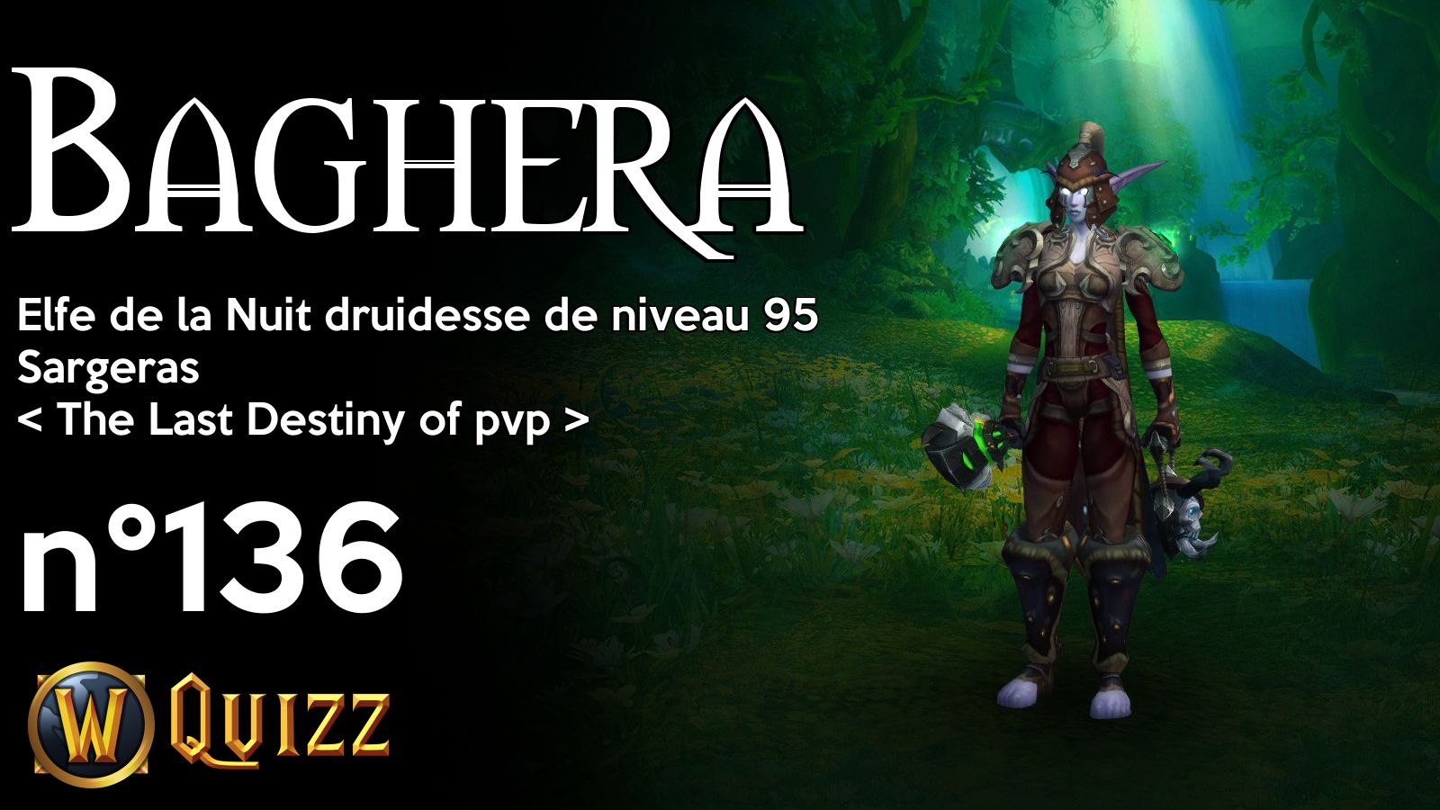 Baghera, Elfe de la Nuit druidesse de niveau 95, Sargeras