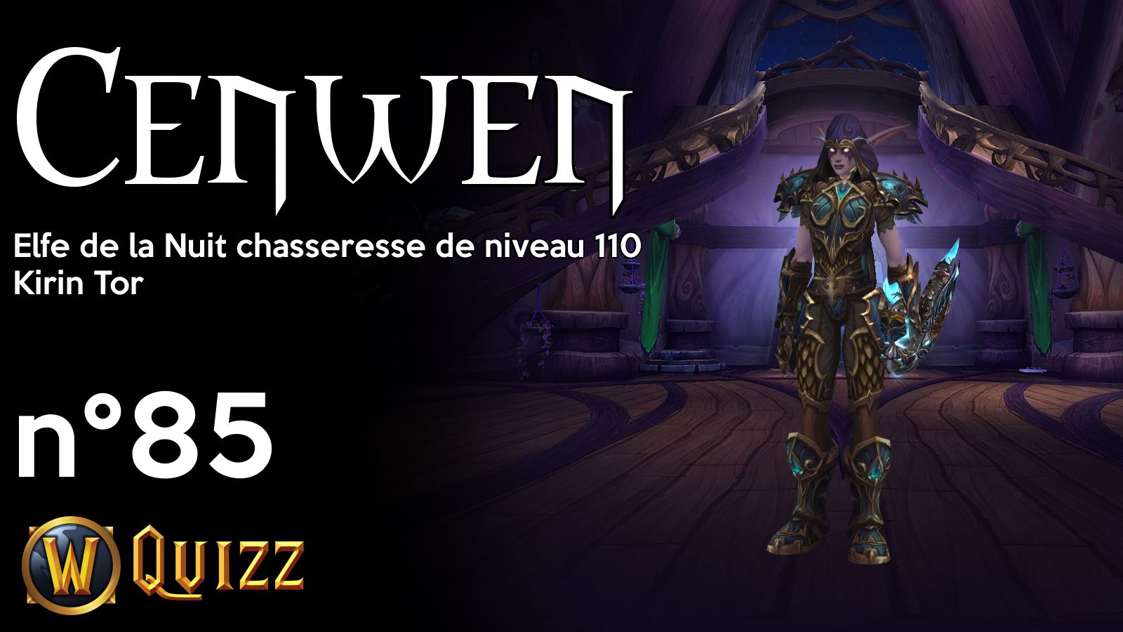 Cenwen, Elfe de la Nuit chasseresse de niveau 110, Kirin Tor