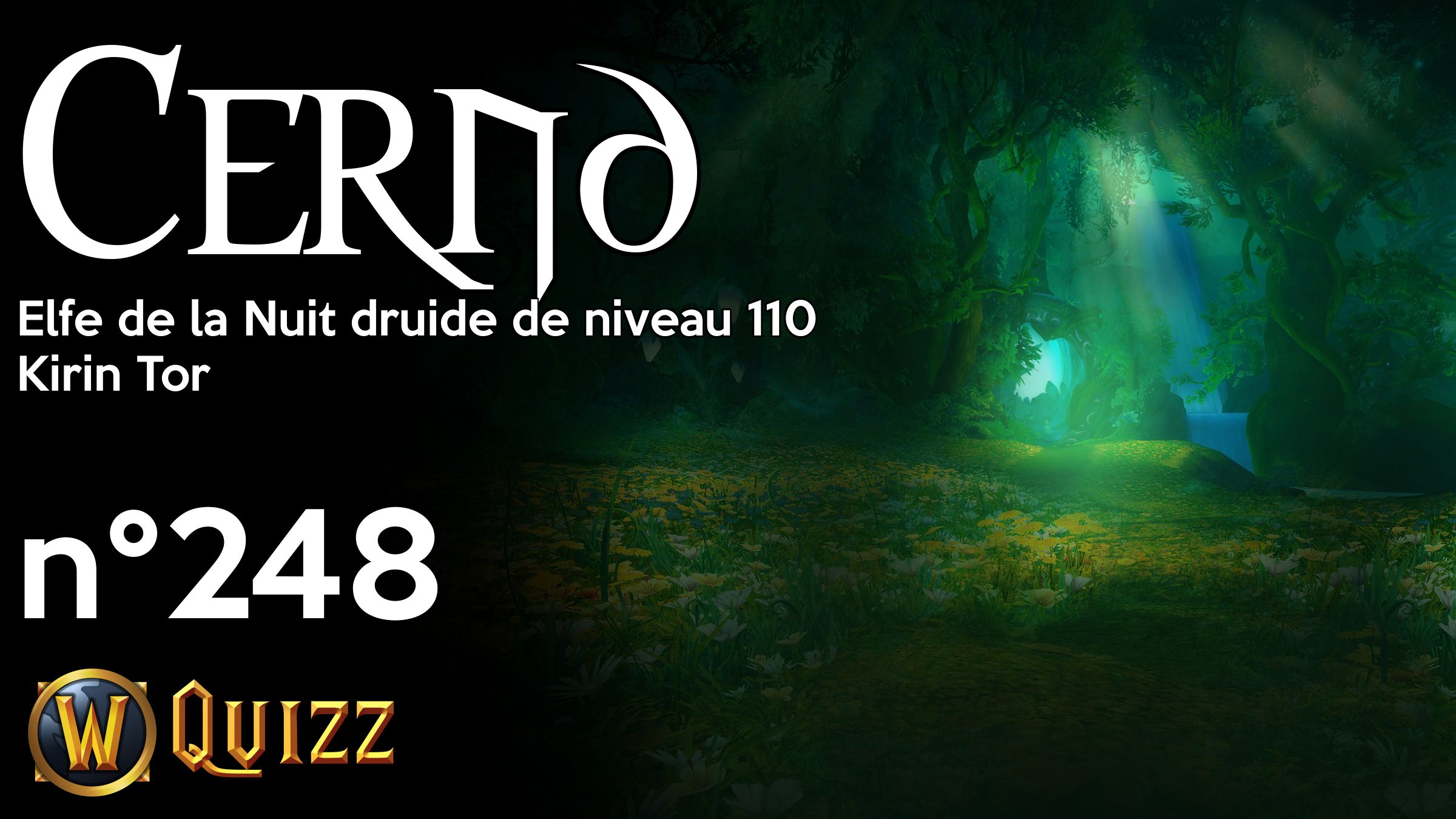 Cernd, Elfe de la Nuit druide de niveau 110, Kirin Tor