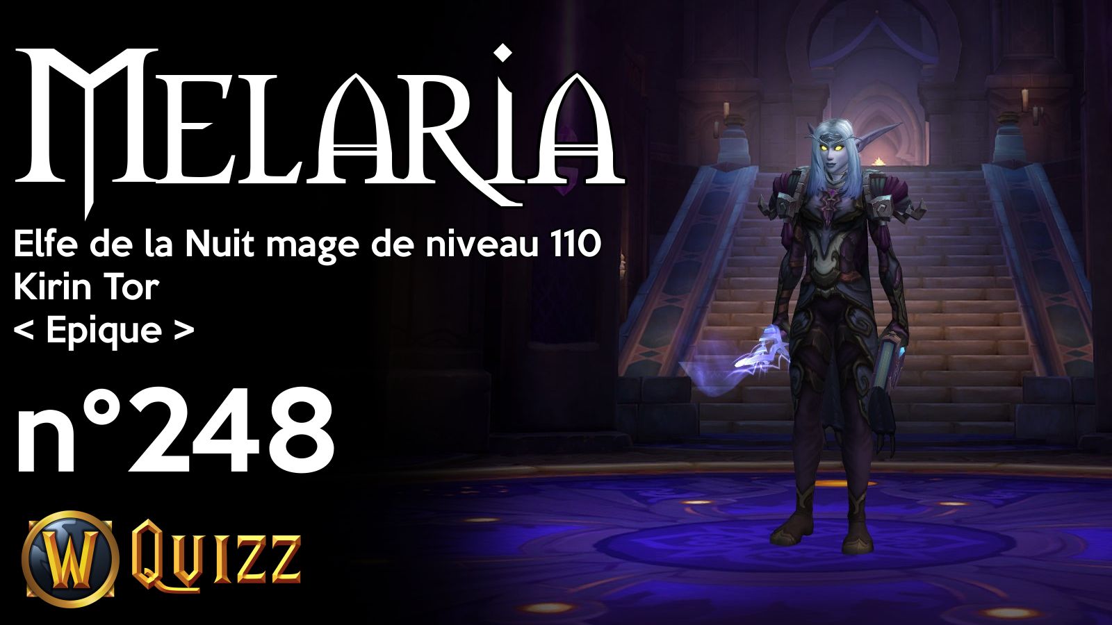 Melaria, Elfe de la Nuit mage de niveau 110, Kirin Tor