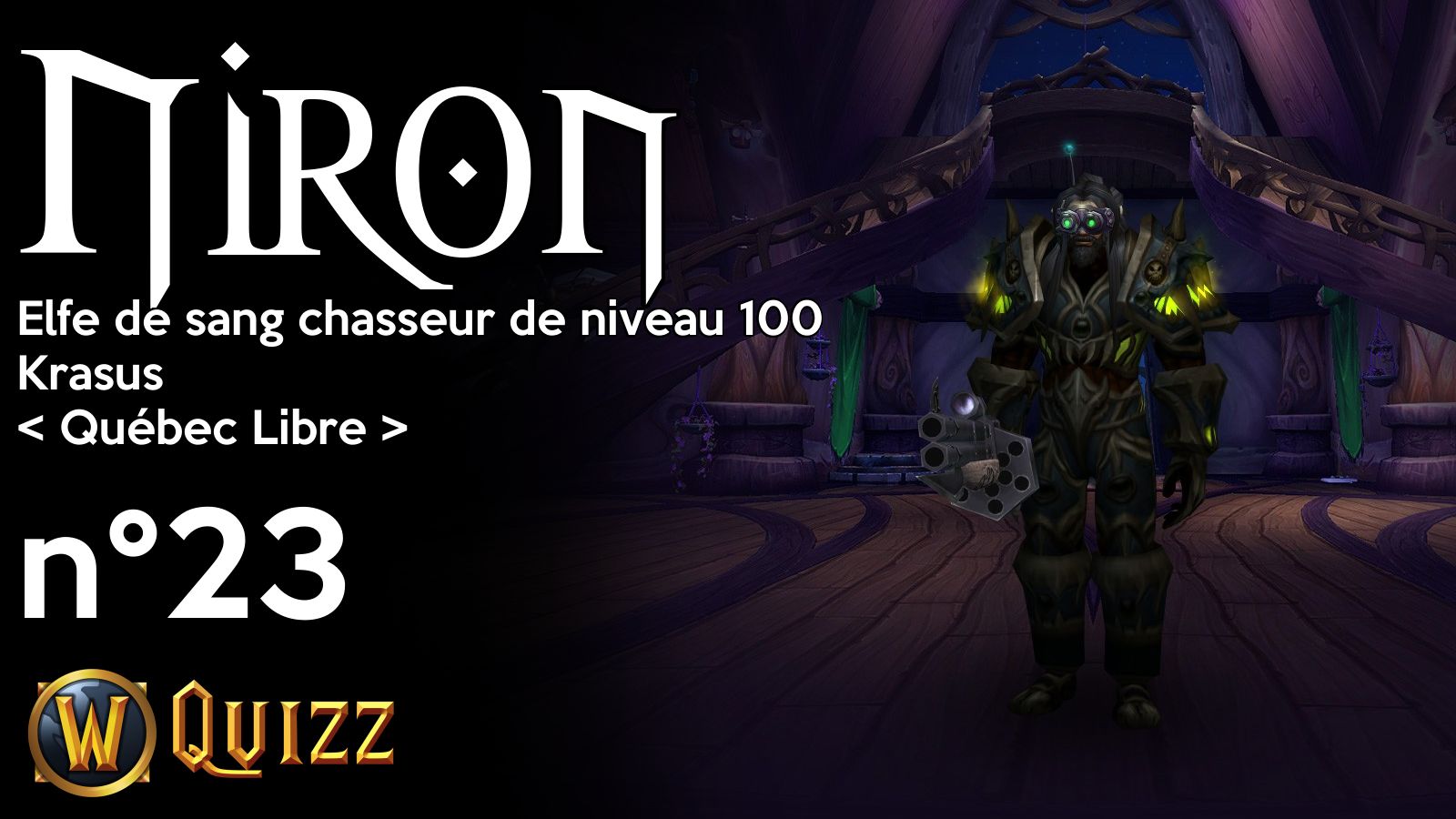 Niron, Elfe de sang chasseur de niveau 100, Krasus