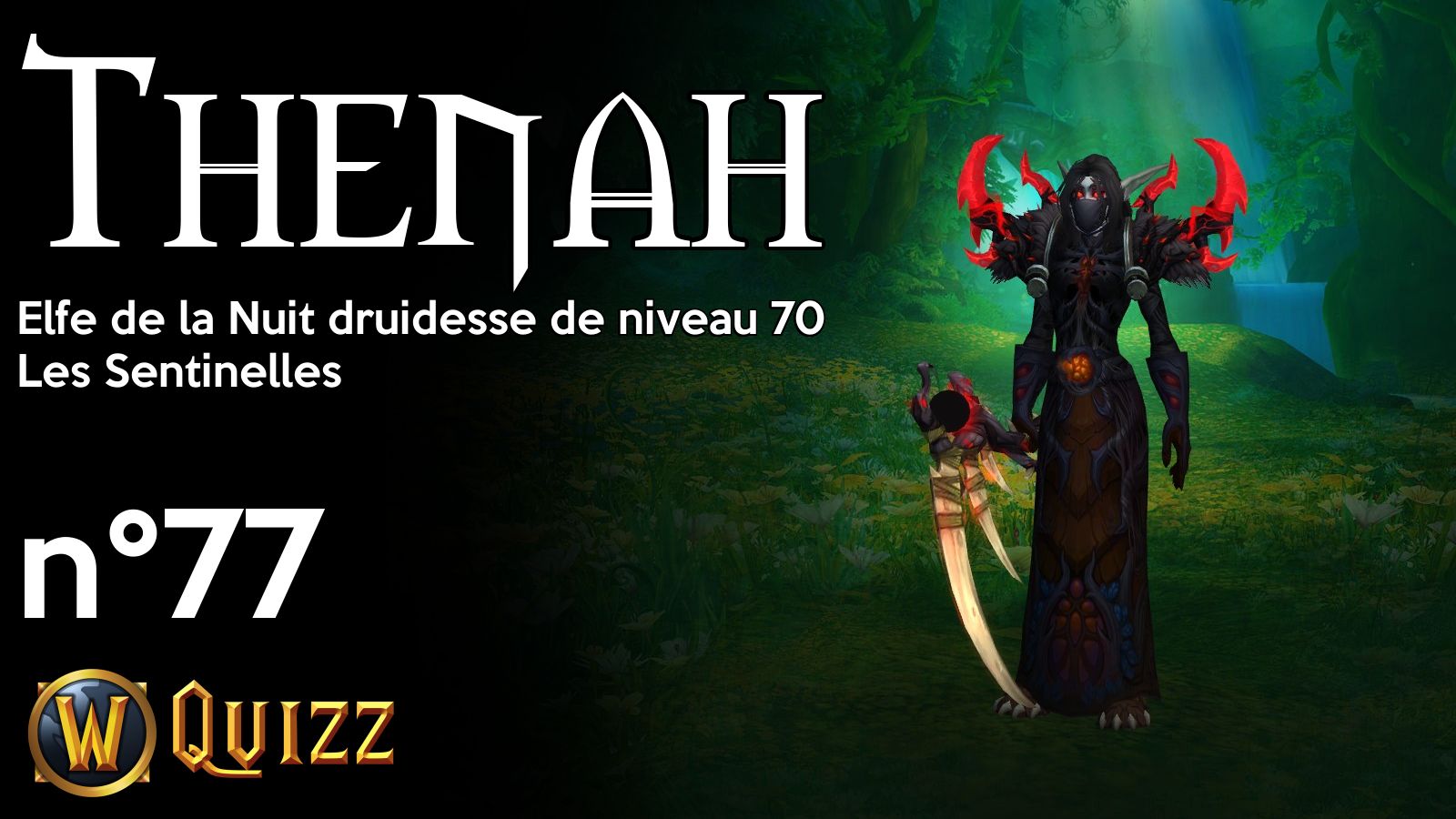 Thenah, Elfe de la Nuit druidesse de niveau 70, Les Sentinelles