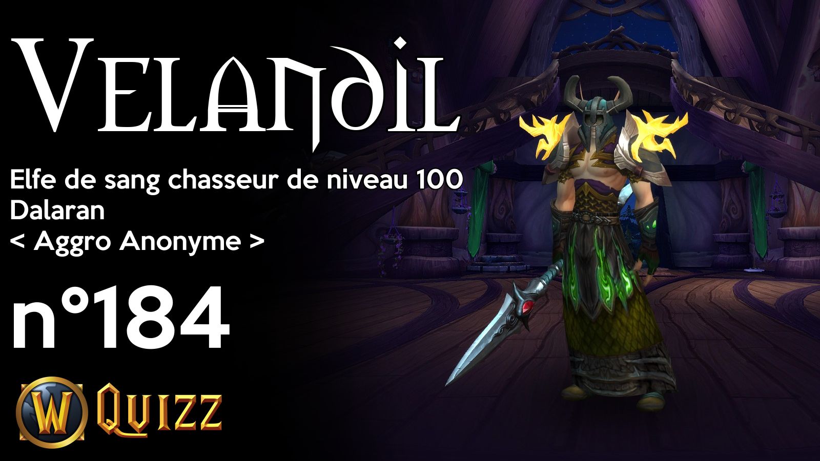 Velandil, Elfe de sang chasseur de niveau 100, Dalaran