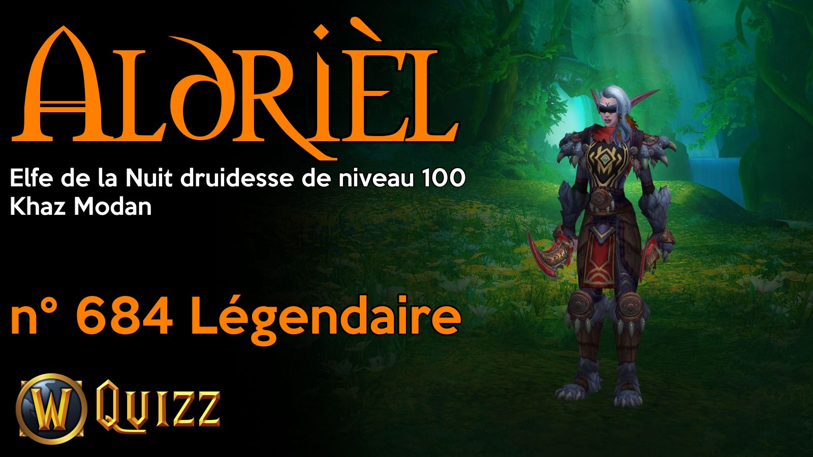 Aldrièl, Elfe de la Nuit druidesse de niveau 100, Khaz Modan