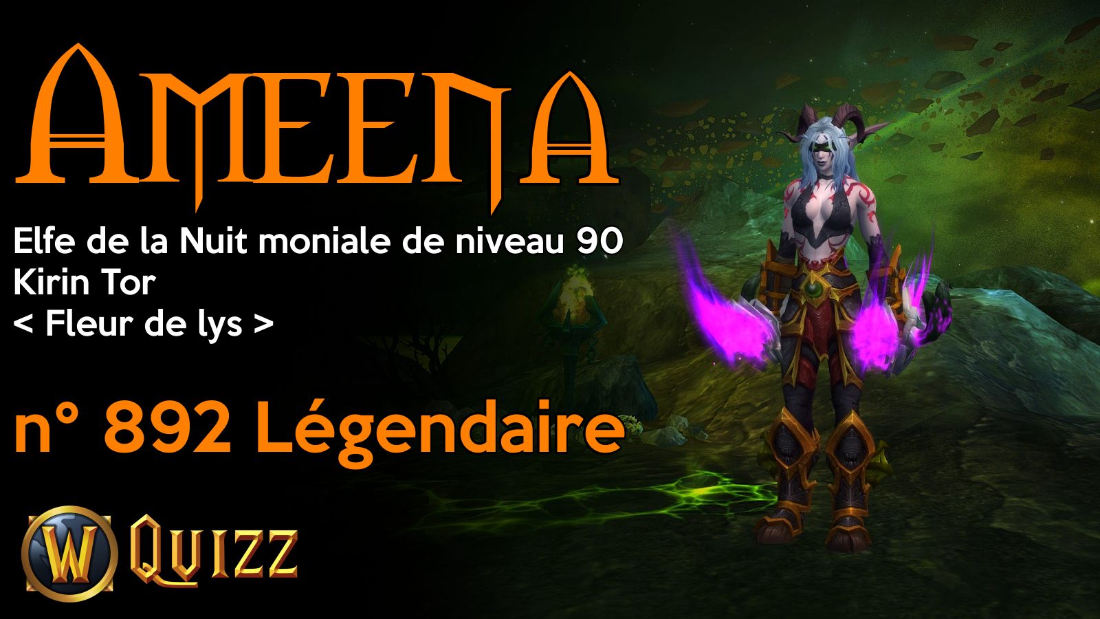 Ameena, Elfe de la Nuit moniale de niveau 90, Kirin Tor