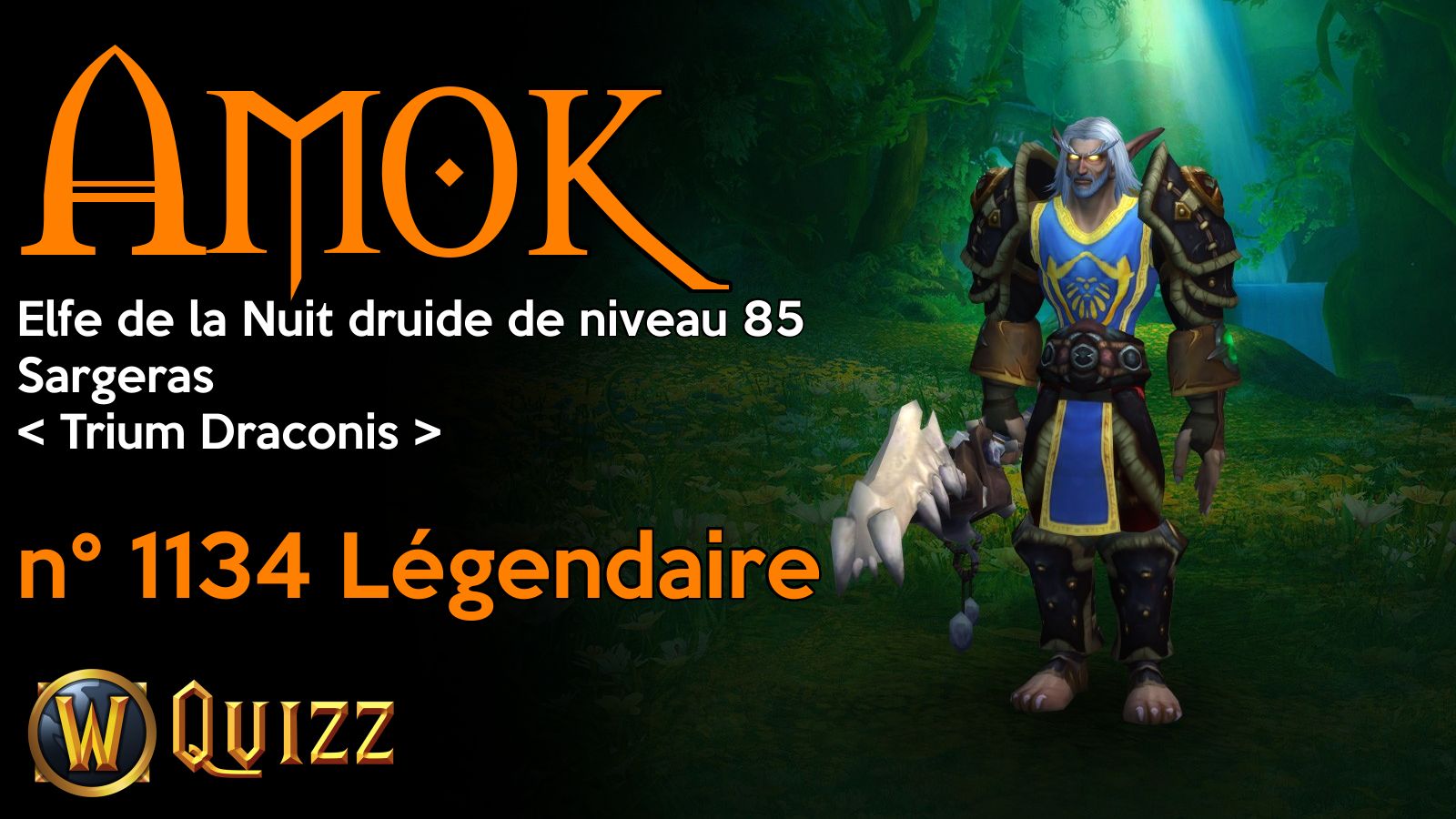 Amok, Elfe de la Nuit druide de niveau 85, Sargeras