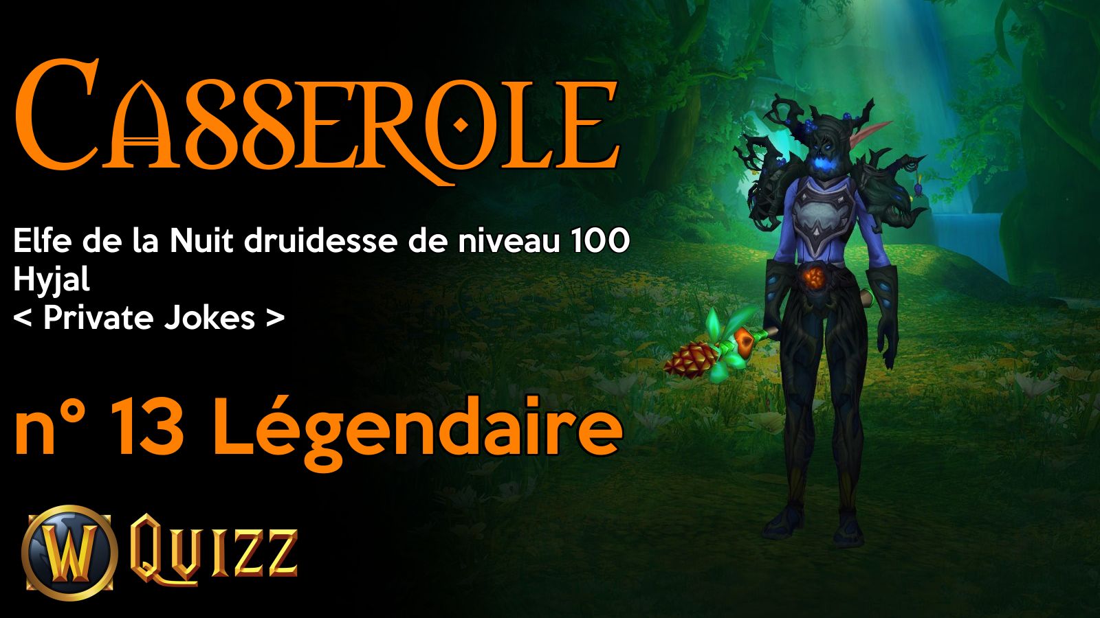 Casserole, Elfe de la Nuit druidesse de niveau 100, Hyjal