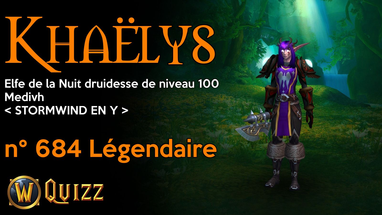 Khaëlys, Elfe de la Nuit druidesse de niveau 100, Medivh