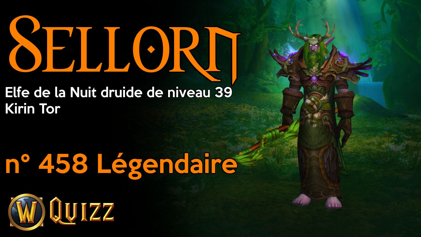 Sellorn, Elfe de la Nuit druide de niveau 39, Kirin Tor