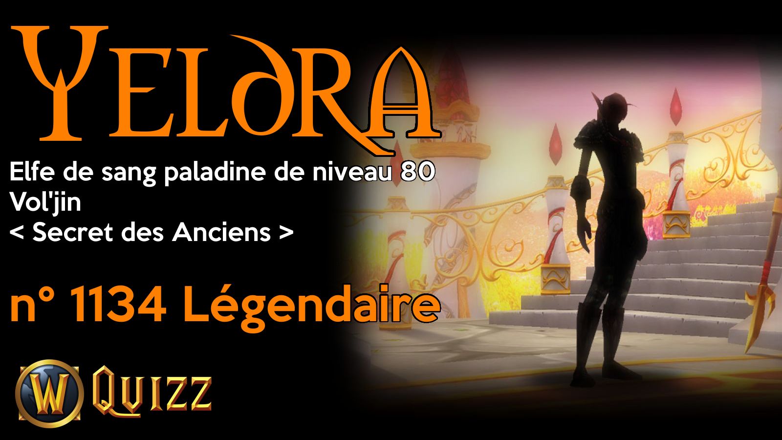 Yeldra, Elfe de sang paladine de niveau 80, Vol'jin