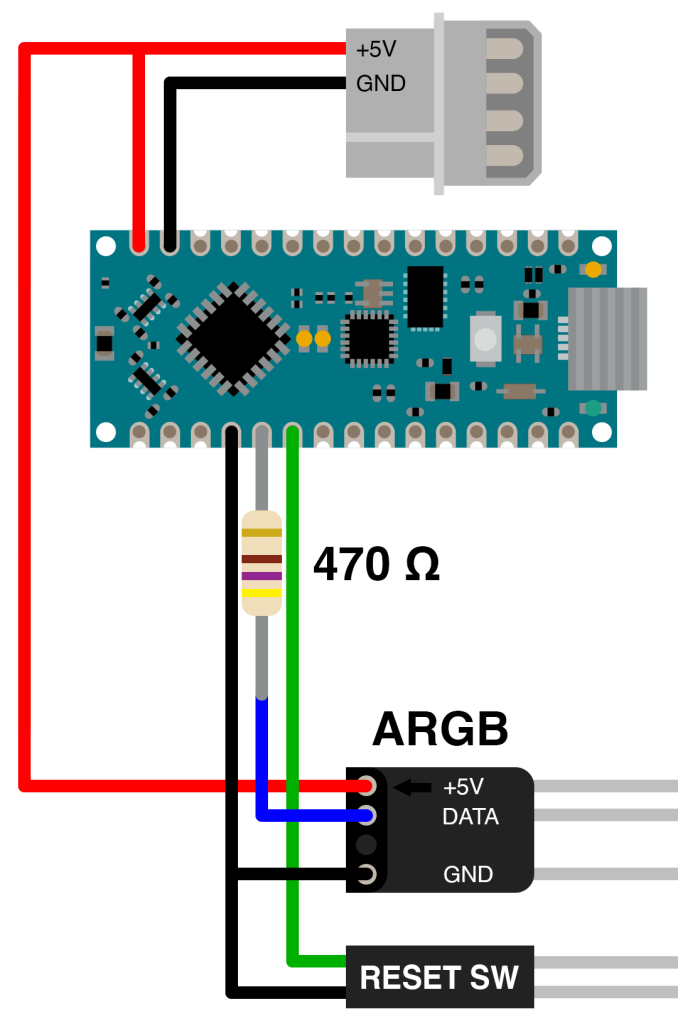 Schéma de câblage de l'Arduino Nano