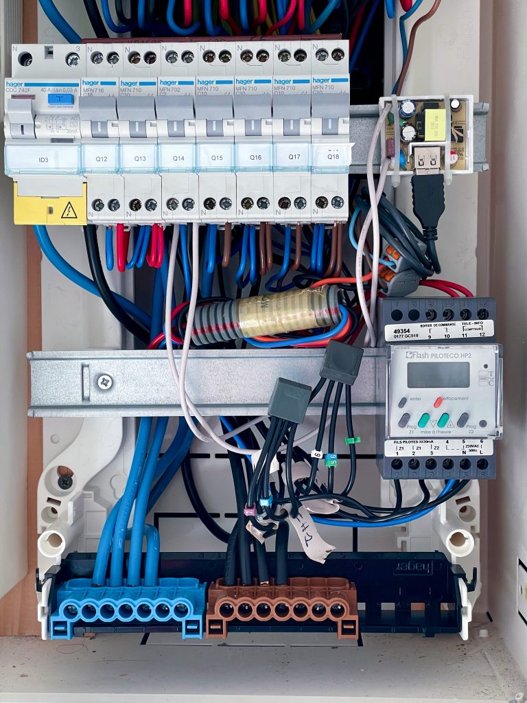 Tableau électrique avec le chargeur USB